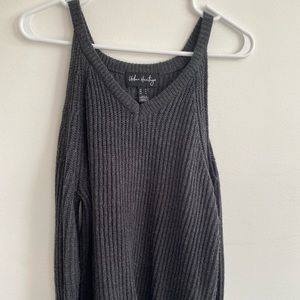 Cold shoulder knit sweater
